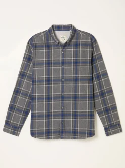 FatFace Norton Grey Long Sleeve Check Shirt