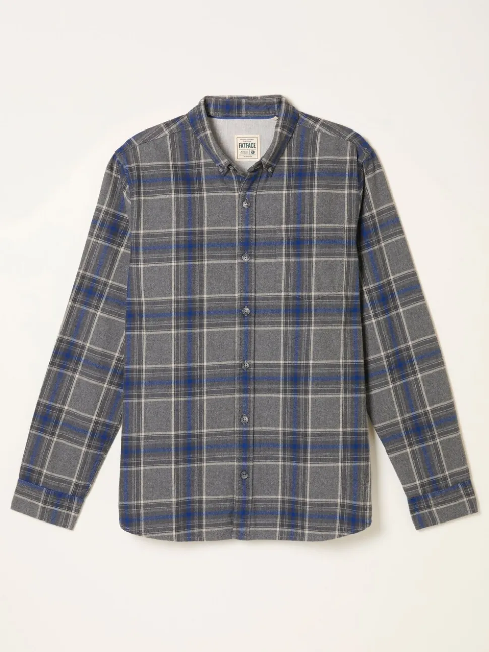 FatFace Norton Grey Long Sleeve Check Shirt