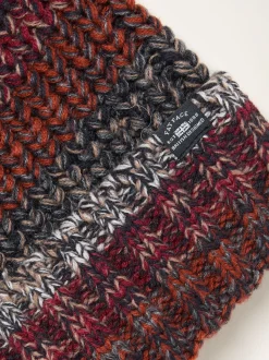 FatFace Orange Twist Colourblock Beanie