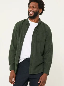 FatFace Oxlow Emerald Green Long Sleeve Plain Shirt