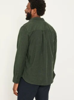 FatFace Oxlow Emerald Green Long Sleeve Plain Shirt