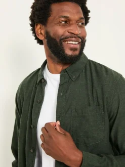FatFace Oxlow Emerald Green Long Sleeve Plain Shirt