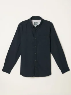 FatFace Oxlow Navy Long Sleeve Plain Shirt
