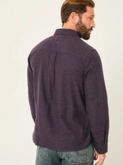 FatFace Oxlow Purple Long Sleeve Plain Shirt