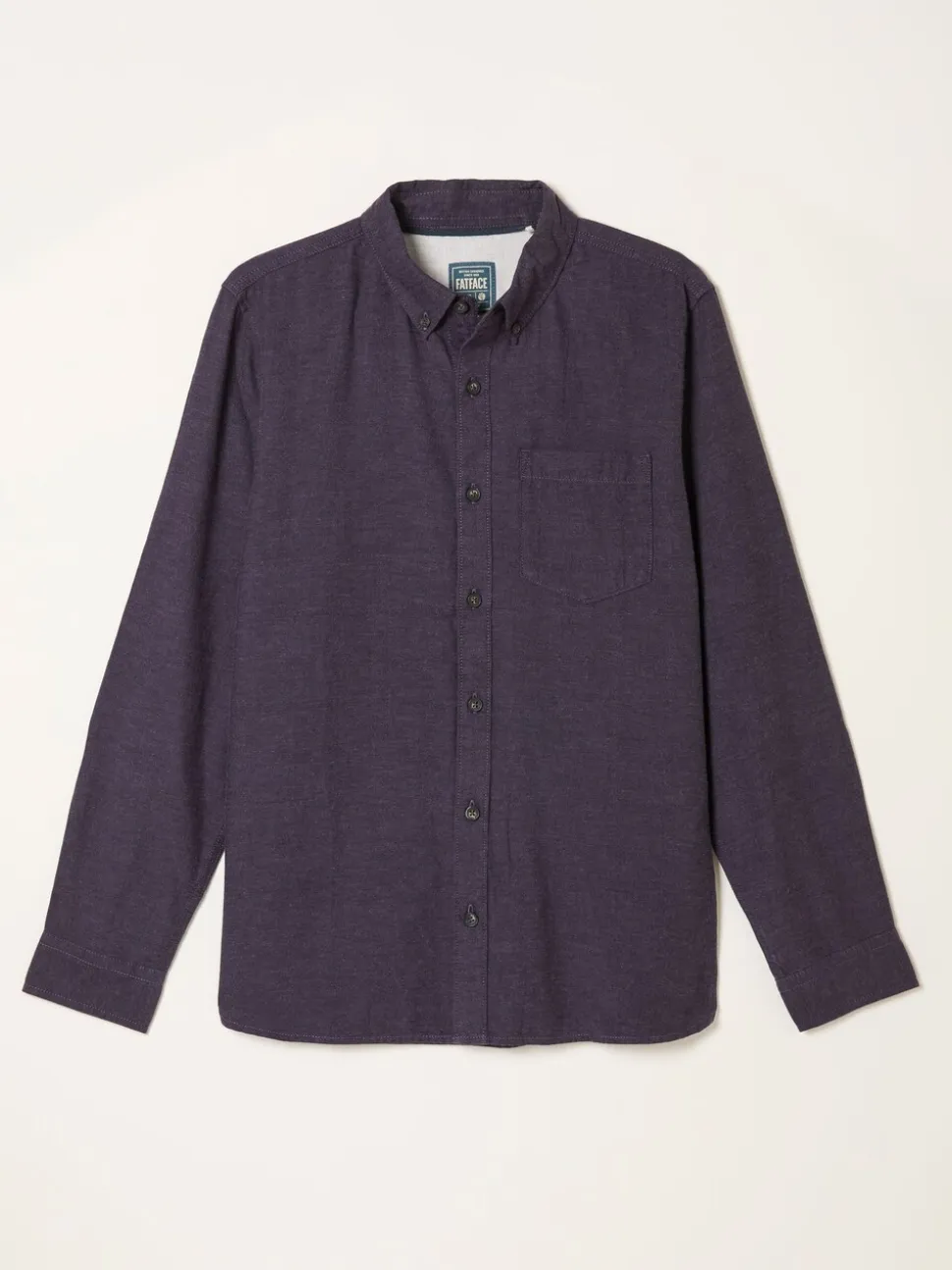 FatFace Oxlow Purple Long Sleeve Plain Shirt