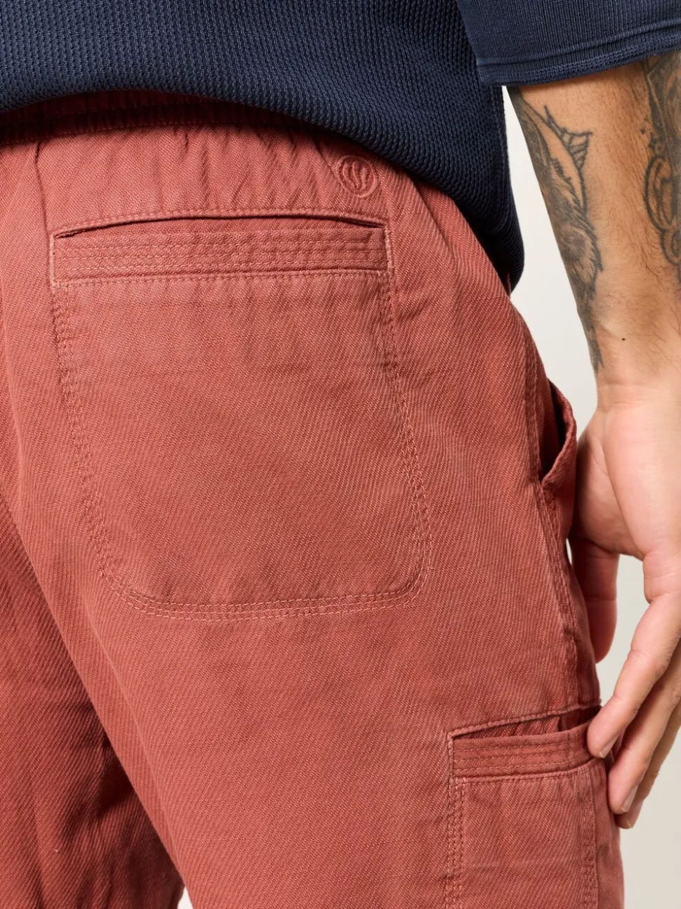 FatFace Padstow Terracotta Pull On Garment Dye Utility Shorts