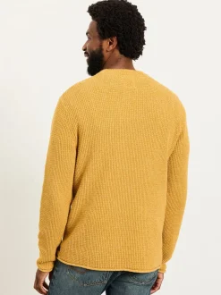 FatFace Penrith Yellow Crew Neck Knitted Jumper