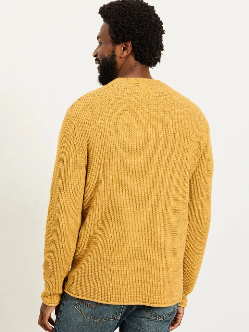 FatFace Penrith Yellow Crew Neck Knitted Jumper