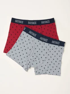 FatFace Red 2 Pack of Ski Boxers
