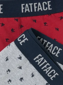 FatFace Red 2 Pack of Ski Boxers