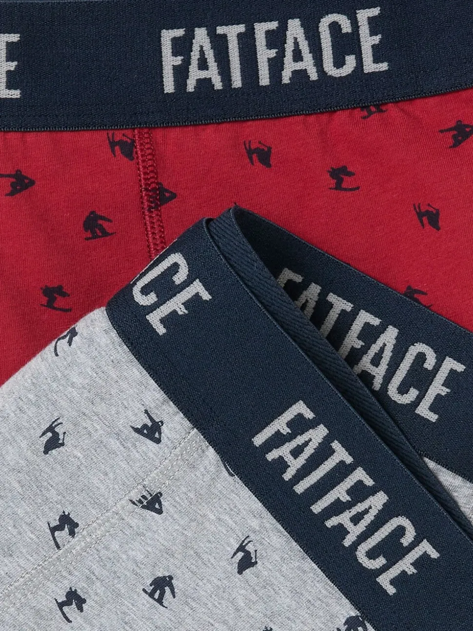 FatFace Red 2 Pack of Ski Boxers