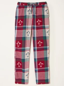 FatFace Red Penguin Jacquard Pyjama Bottoms