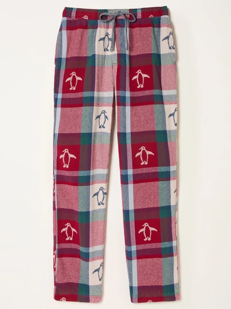 FatFace Red Penguin Jacquard Pyjama Bottoms