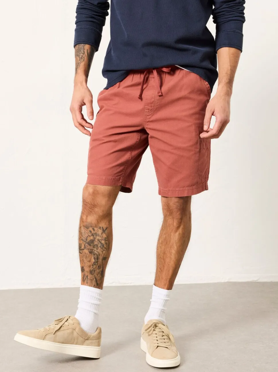 FatFace Rust Red Stow Garment Dye Chino Shorts