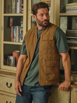 FatFace Rydal Light Brown Canvas Gilet