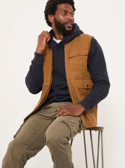FatFace Rydal Light Brown Canvas Gilet