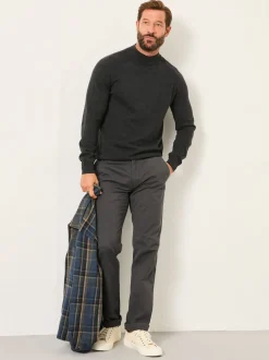 FatFace Rye Charcoal Grey Knitted Turtle Neck Jumper