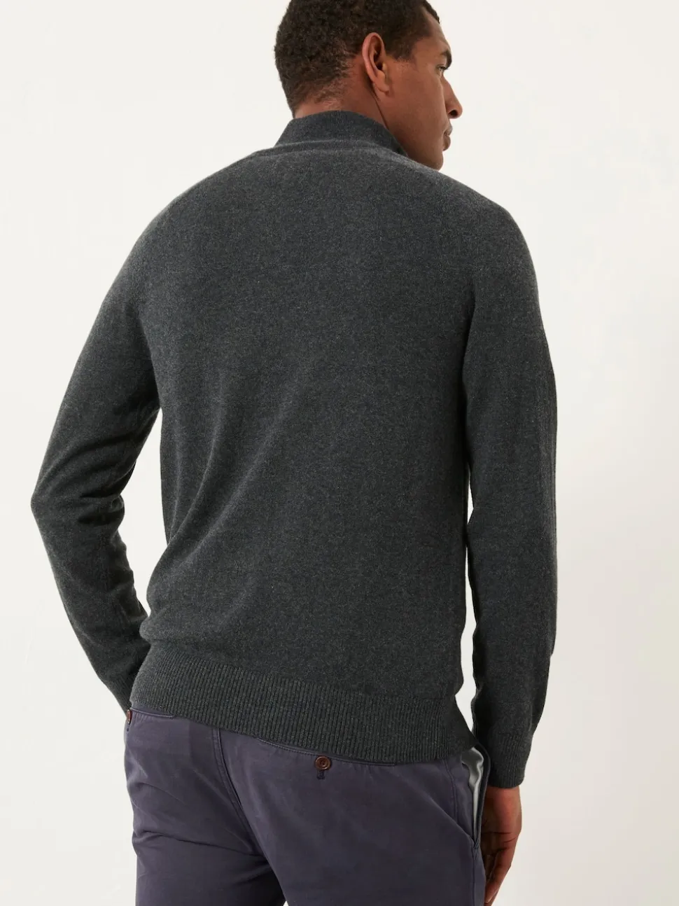 FatFace Rye Charcoal Grey Half Zip Neck Knitted Jumper