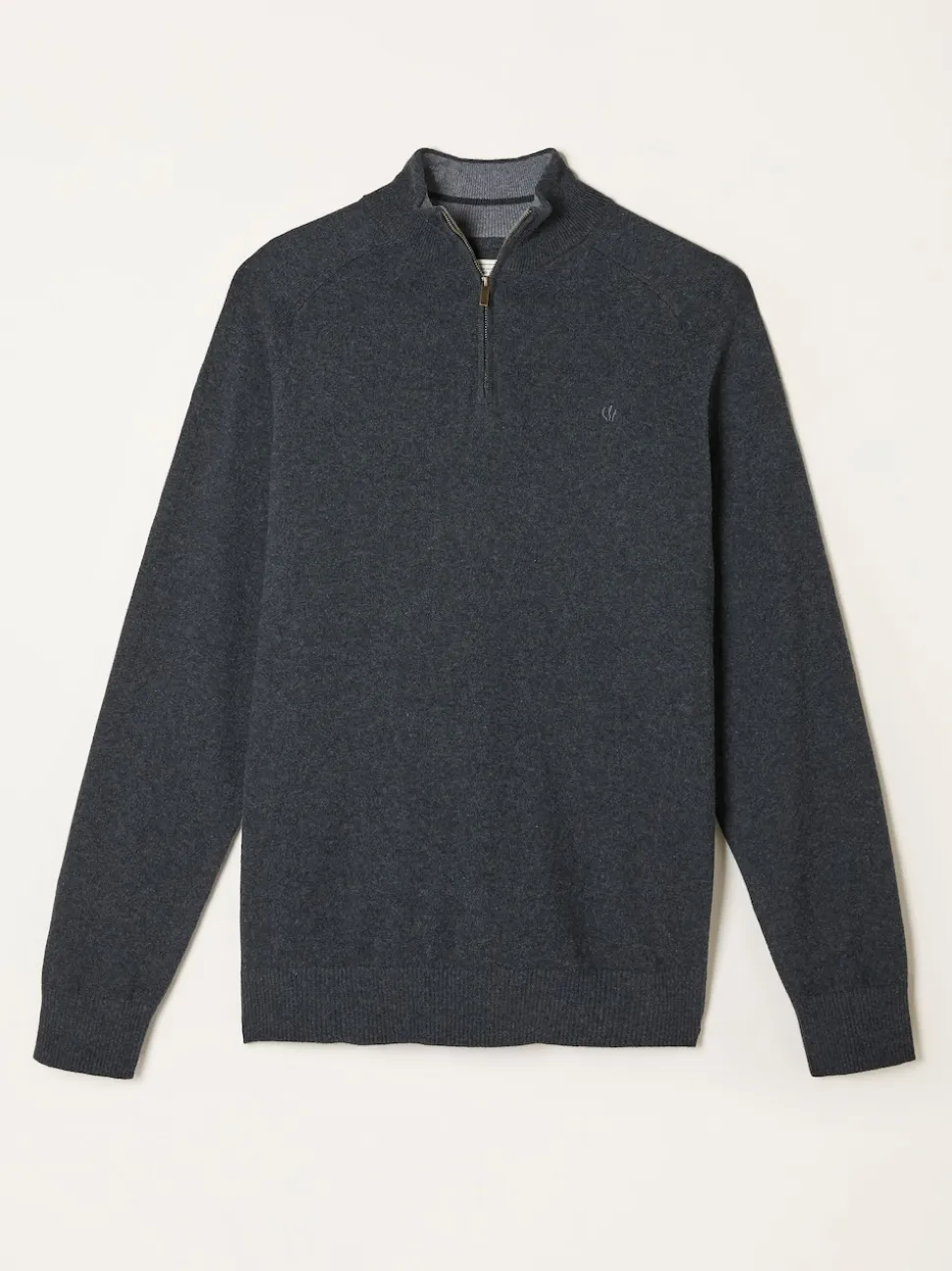 FatFace Rye Charcoal Grey Half Zip Neck Knitted Jumper