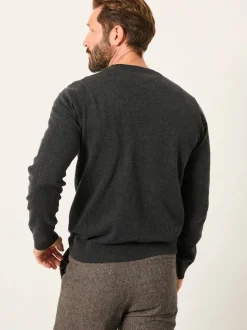 FatFace Rye Charcoal Grey Crew Neck Knitted Jumper