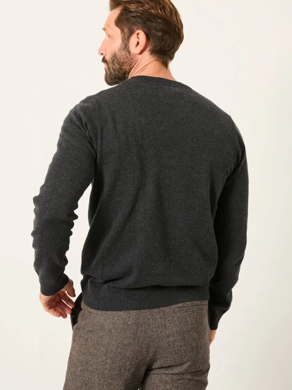 FatFace Rye Charcoal Grey Crew Neck Knitted Jumper