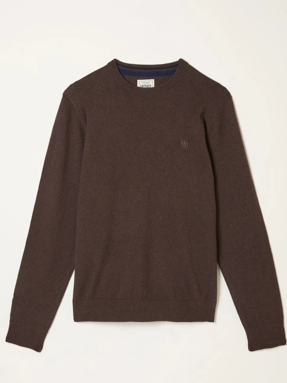 FatFace Rye Chocolate Brown Crew Neck Knitted Jumper