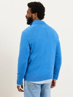 FatFace Rye Cobalt Blue Half Neck Knitted Jumper