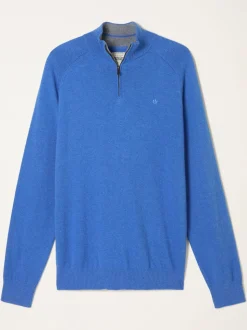 FatFace Rye Cobalt Blue Half Neck Knitted Jumper