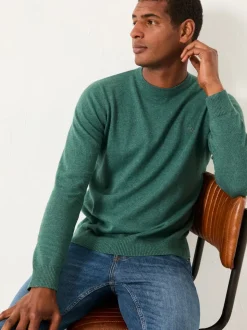 FatFace Rye Emerald Green Crew Neck Knitted Jumper