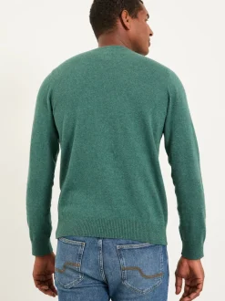 FatFace Rye Emerald Green Crew Neck Knitted Jumper