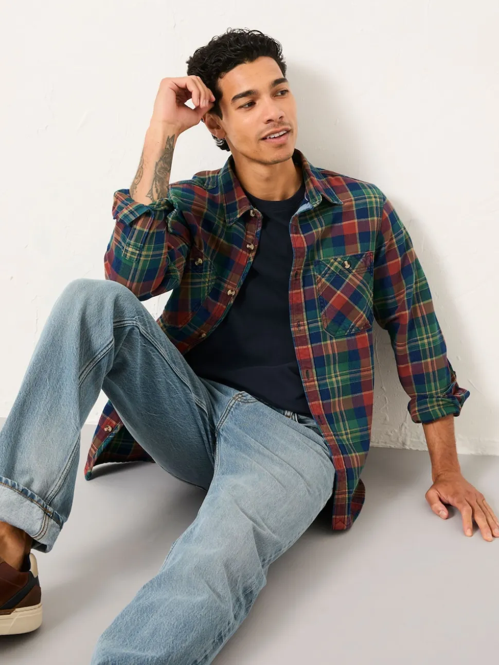 FatFace Rye Multi coloured Long Sleeve Buffalo Check Shirt