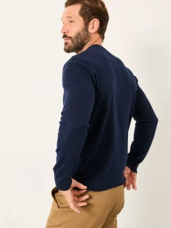 FatFace Rye Navy Crew Neck Knitted Jumper