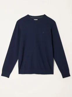 FatFace Rye Navy Crew Neck Knitted Jumper