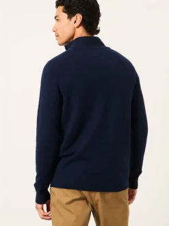 FatFace Rye Navy Half Zip Neck Knitted Jumper
