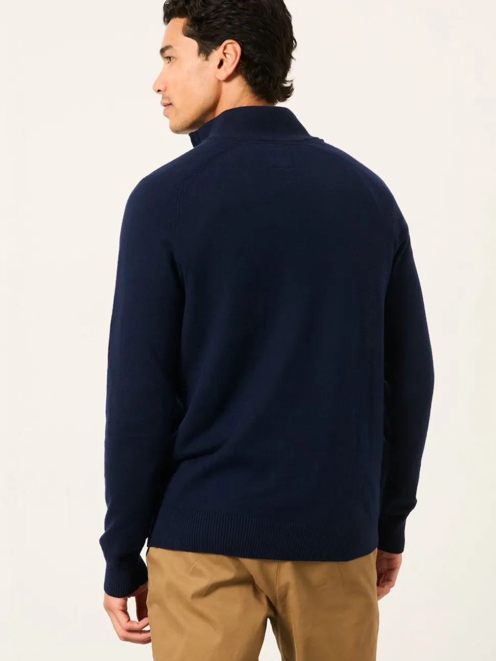 FatFace Rye Navy Half Zip Neck Knitted Jumper