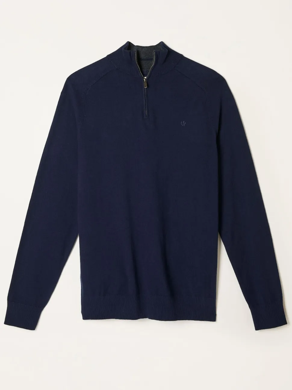 FatFace Rye Navy Half Zip Neck Knitted Jumper