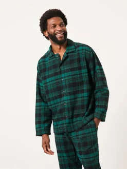 FatFace Samphrey Dark Green Check Pyjama Shirt