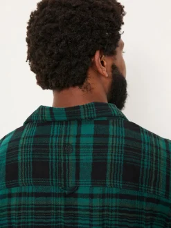 FatFace Samphrey Dark Green Check Pyjama Shirt