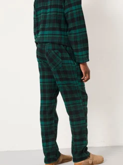 FatFace Samphrey Dark Green Check Pyjama Bottoms