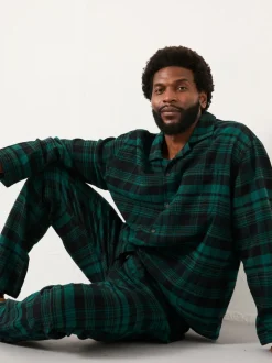 FatFace Samphrey Dark Green Check Pyjama Bottoms
