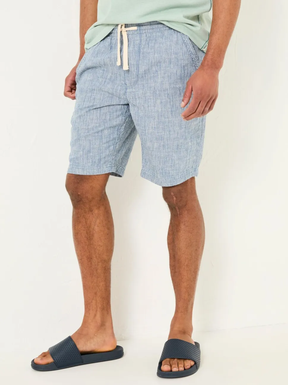 FatFace Seaton Blue Stripe Pull On Shorts
