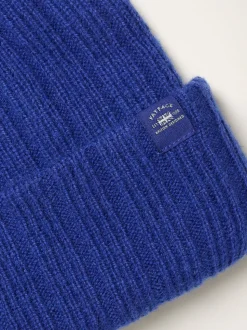 FatFace Sebastian Cobalt Blue Ribbed Beanie