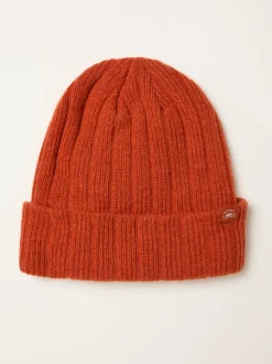 FatFace Sebastian Orange Ribbed Beanie