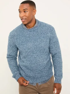FatFace Sefton Blue Knitted Crew Neck Jumper