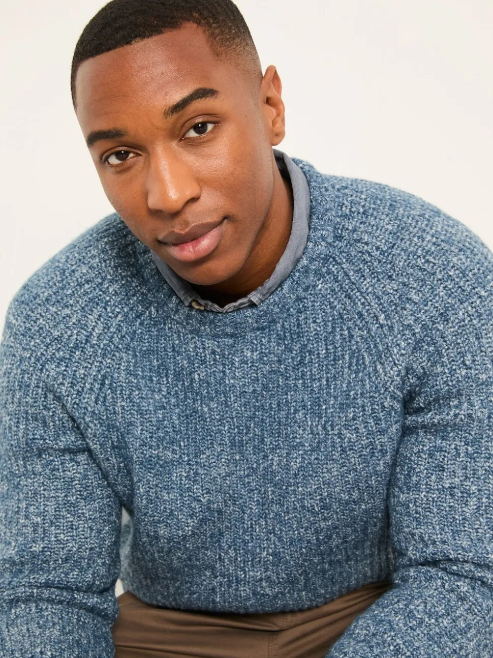 FatFace Sefton Blue Knitted Crew Neck Jumper