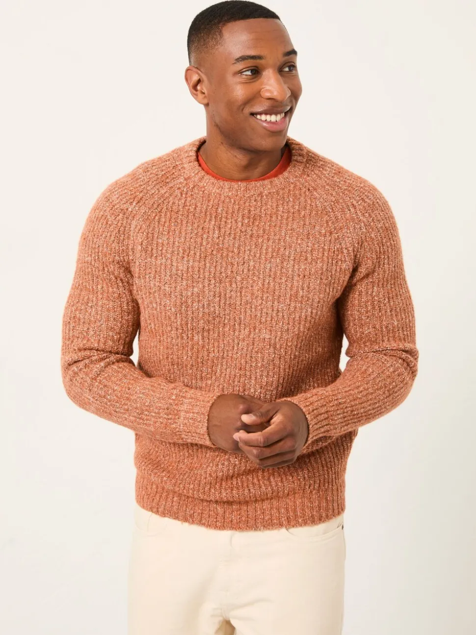 FatFace Sefton Burnt Orange Knitted Crew Neck Jumper