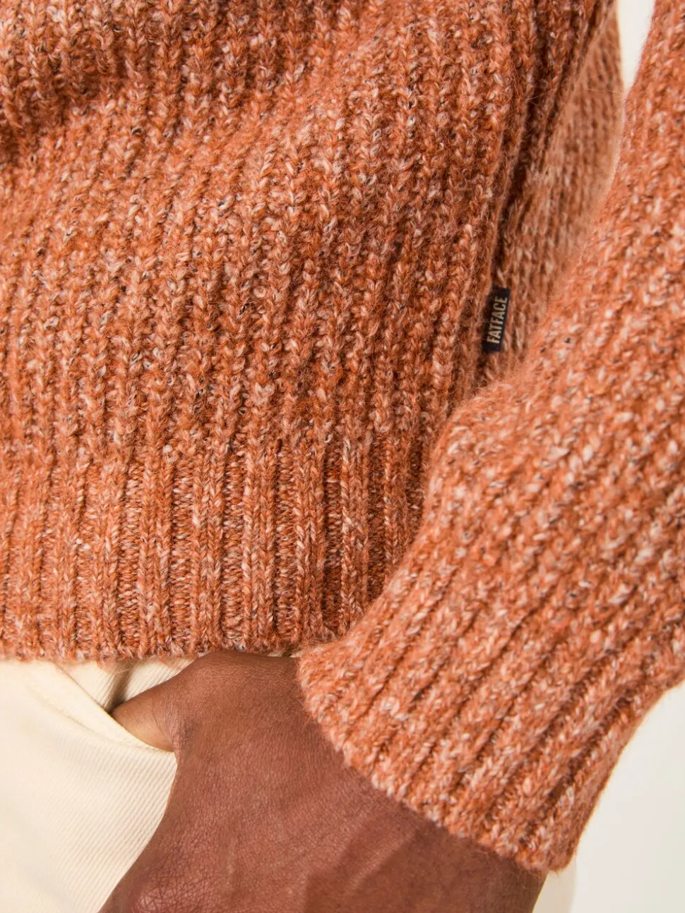 FatFace Sefton Burnt Orange Knitted Crew Neck Jumper