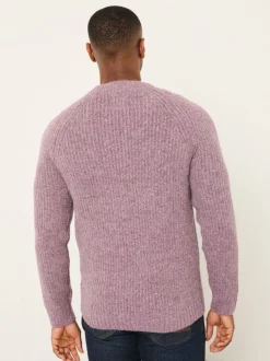 FatFace Sefton Purple Knitted Crew Neck Jumper