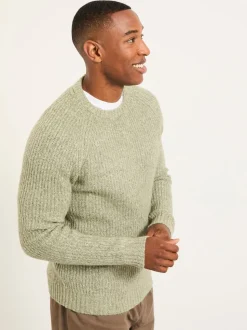 FatFace Sefton Sage Green Knitted Crew Neck Jumper