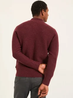 FatFace Sennen Claret Knitted Half Neck Jumper